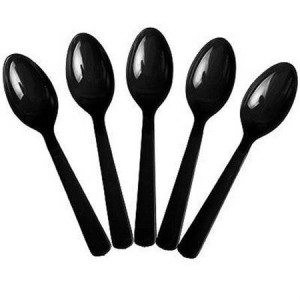 COLHER MASTER PRETA C/50 PLASTILANIA