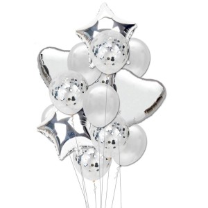 BUQUÊ DE BALÕES METALIZADOS 10PCS KIN FESTAS