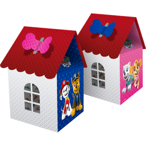 CAIXA SURPRESA FORMATO CASA PATRULHA CANINA CORE COM 8 REGINA