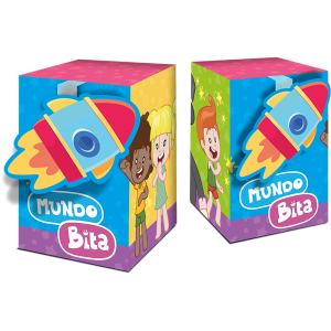 CAIXA SURPRESA QUADRADA C/APLIQUE MUNDO BITA 2 C/8 REGINA