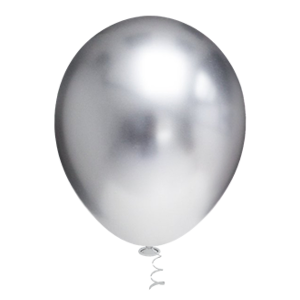 BALAO 05 LATEX PLATINO REDONDO PRATA C/25 - KIN FESTAS
