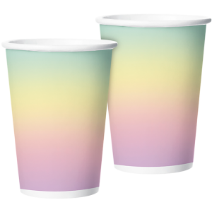 COPO PAPEL 180ML FESTA COLORS OMBRE ARCO IRIS COM 8 REGINA