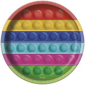 PRATO REDONDO 18CM POP IT  COM 8 UNIDADES JUNCO