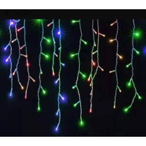 CASCATA 120LED 2.8M MACHO FEMEA 220V COLORIDO COM CNTROLADOR  REF:PZ3A