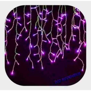 CASCATA 240 LED 10M MACHO E FEMEA 110V ROXA CONTROLADOR  REF: PZ8