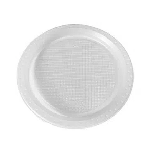PRATO DESCARTÁVEL 22CM BRANCO C/10 - PLATEX - KIN FESTAS