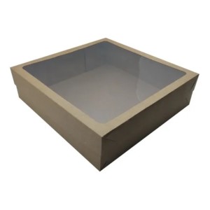 CAIXA QUADRADA COM VISOR 6X6 CM KRAFT