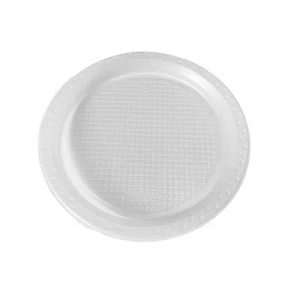 PRATO DESCARTÁVEL RASO 15CM BRANCO C/10 - PLATEX - KIN FESTAS