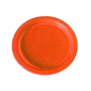 PRATO DESCARTÁVEL RASO 15CM LARANJA C/10 - PLATEX - KIN FESTAS