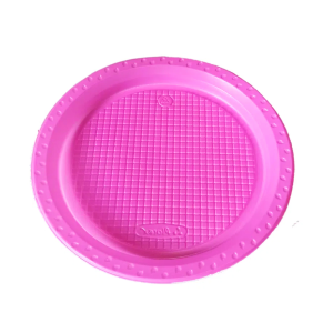 PRATO DESCARTÁVEL RASO 15CM PINK C/10 - PLATEX - KIN FESTAS