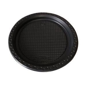 PRATO DESCARTÁVEL RASO 15CM PRETO C/10 - PLATEX - KIN FESTAS
