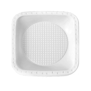 PRATO DESCARTÁVEL RASO QUADRADO 15CM BRANCO C/10 - PLATEX - KIN FESTAS