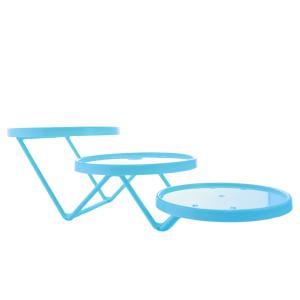 SUPORTE DE DOCES TRIPLO REDONDO 19CM - AZUL CLARO - KIN FESTAS