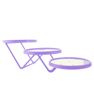 SUPORTE DE DOCES TRIPLO REDONDO 19CM - LILÁS - KIN FESTAS