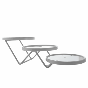 SUPORTE DE DOCES TRIPLO REDONDO 19CM - PRATA - KIN FESTAS