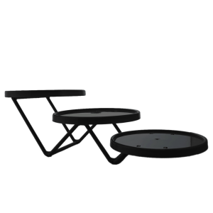 SUPORTE DE DOCES TRIPLO REDONDO 19CM - PRETO - KIN FESTAS