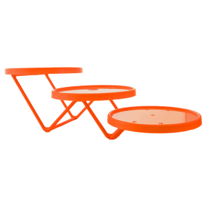 SUPORTE DE DOCES TRIPLO REDONDO 19CM - LARANJA NEON - KIN FESTAS