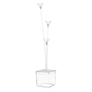 CAIXA PEGA BALÃO COM 3 HASTES CRISTAL - KIN FESTAS