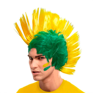PERUCA MOICANO VERDE E AMARELO BRASIL COPA - KIN FESTAS