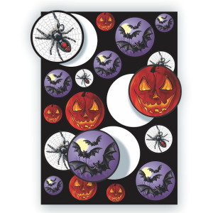 CARTELA HALLOWEEN 33CM X 24CM C/18 ADESIVOS - KIN FESTAS