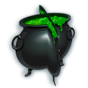 2 UNIDADES - ENFEITE CALDEIRÃO PARA MESA HALLOWEEN - 18CM X 15CM