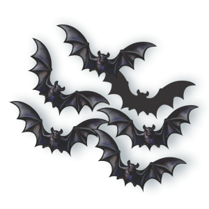 6 UNIDADES - ENFEITE MORCEGO HALLOWEEN  22CM X 10CM - KIN FESTAS