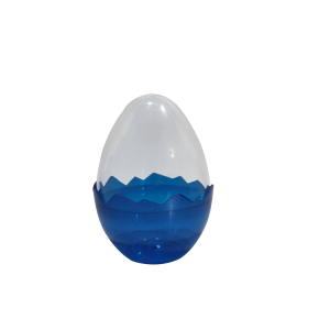 OVO ACRILICO CRISTAL - AZUL TURQUEA COM GLITTER