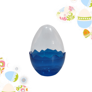 OVO DE ACRILICO DE CRISTAL - AZUL COM GLITTER 12cm