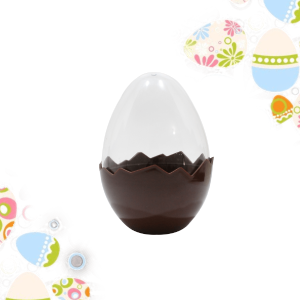 OVO DE ACRILICO DE CRISTAL - MARROM 12cm