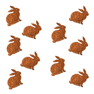 KIT 10 UNID. APLIQUE COELHO COM GLITTER