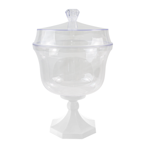 TAÇA DUBAI BRANCO 1,5 C/TAMPA