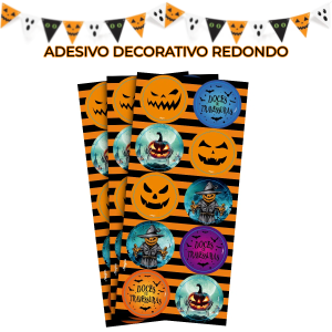 Adesivo Decorativo Redondo Halloween