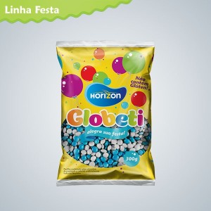 PASTILHA GLOBETI SABOR CHOCOLATE AZUL  E BRANCA 300G HORIZON