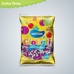 PASTILHA GLOBETI SABOR CHOCOLATE ROSA E BRANCO 300G HORIZON